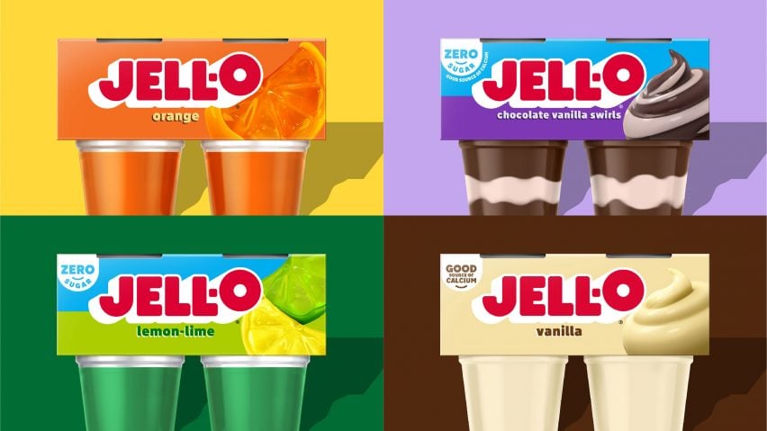 Jelly and pudding desserts with new logo