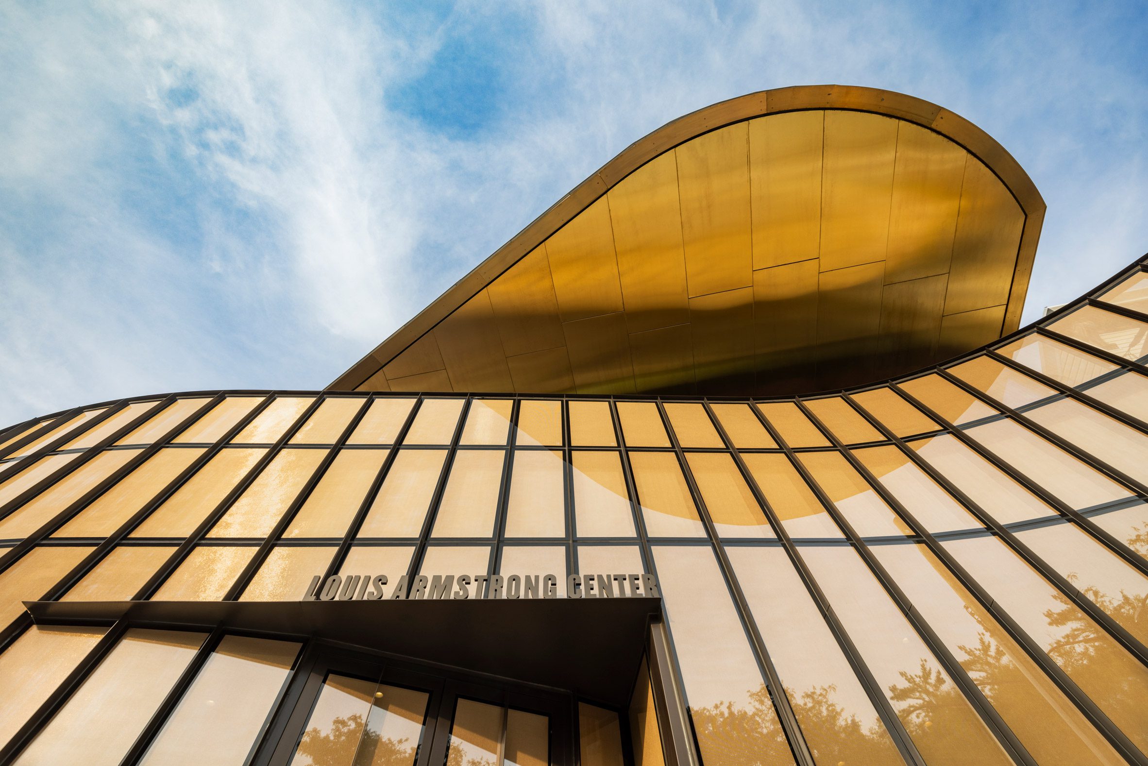 Curved facade on the Louis Armstrong Center