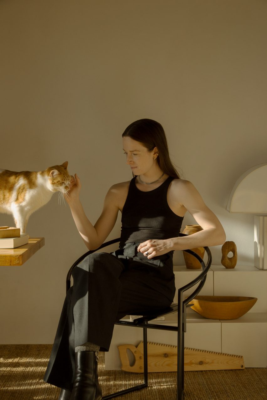 3D designer Charlotte Taylor in her apartment
