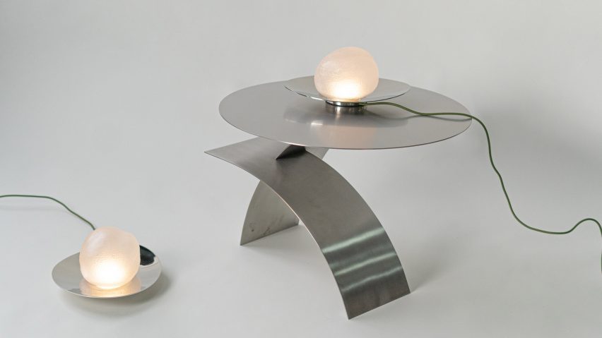 Lamps on stainless steel bases