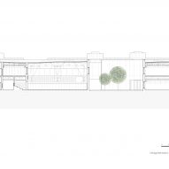 Section drawing of the Chicago Park District Headquarters by John Ronan Architects