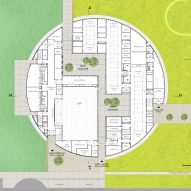 Ground floor plan of the Chicago Park District Headquarters by John Ronan Architects