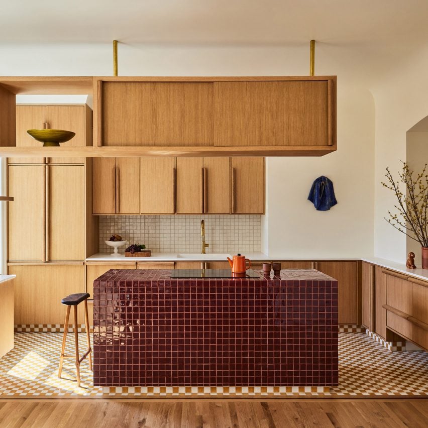 Tiled kitchen in East Village apartment