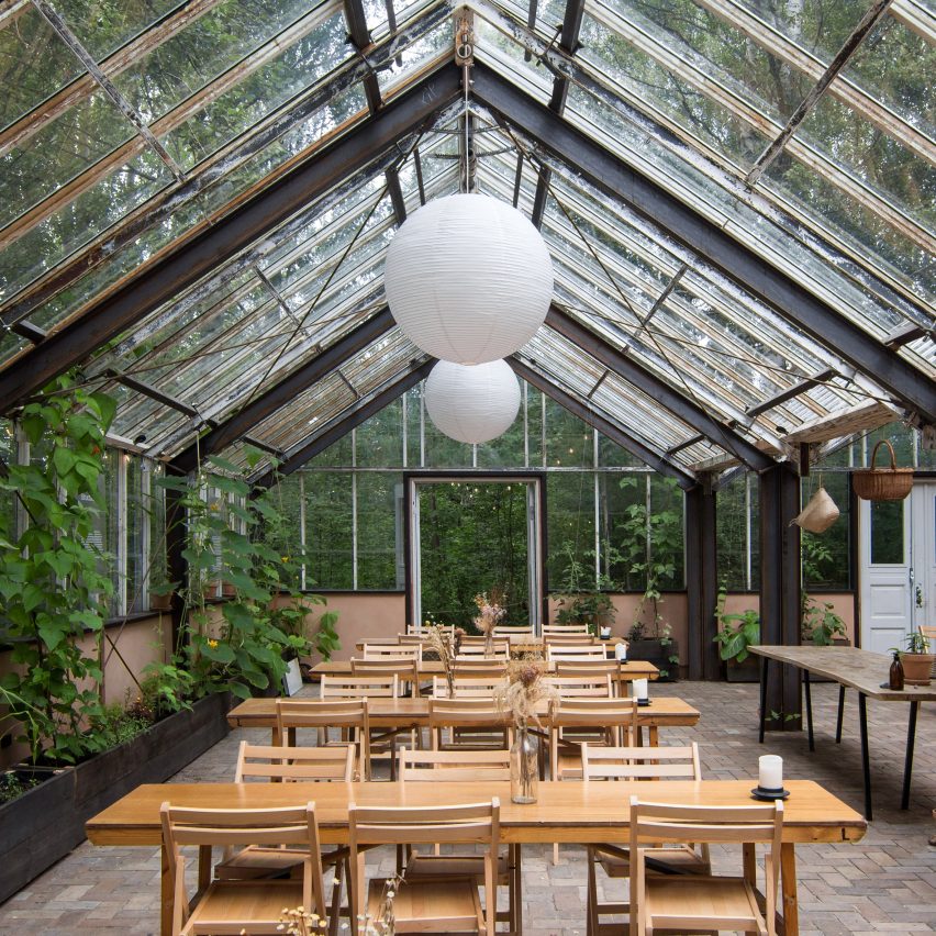 Interior of Væksthuset greenhouse by Forma