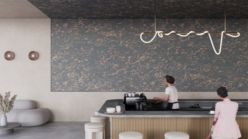 Coffee shop interior covered in NOWN surfaces