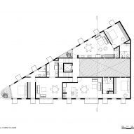 First floor plan of MO288 housing by HGR Arquitectos