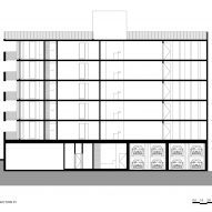 Section drawing of MO288 housing by HGR Arquitectos