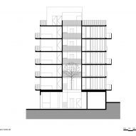 Section drawing of MO288 housing by HGR Arquitectos