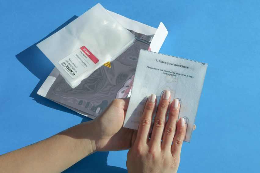 Hands showing how test kit is used