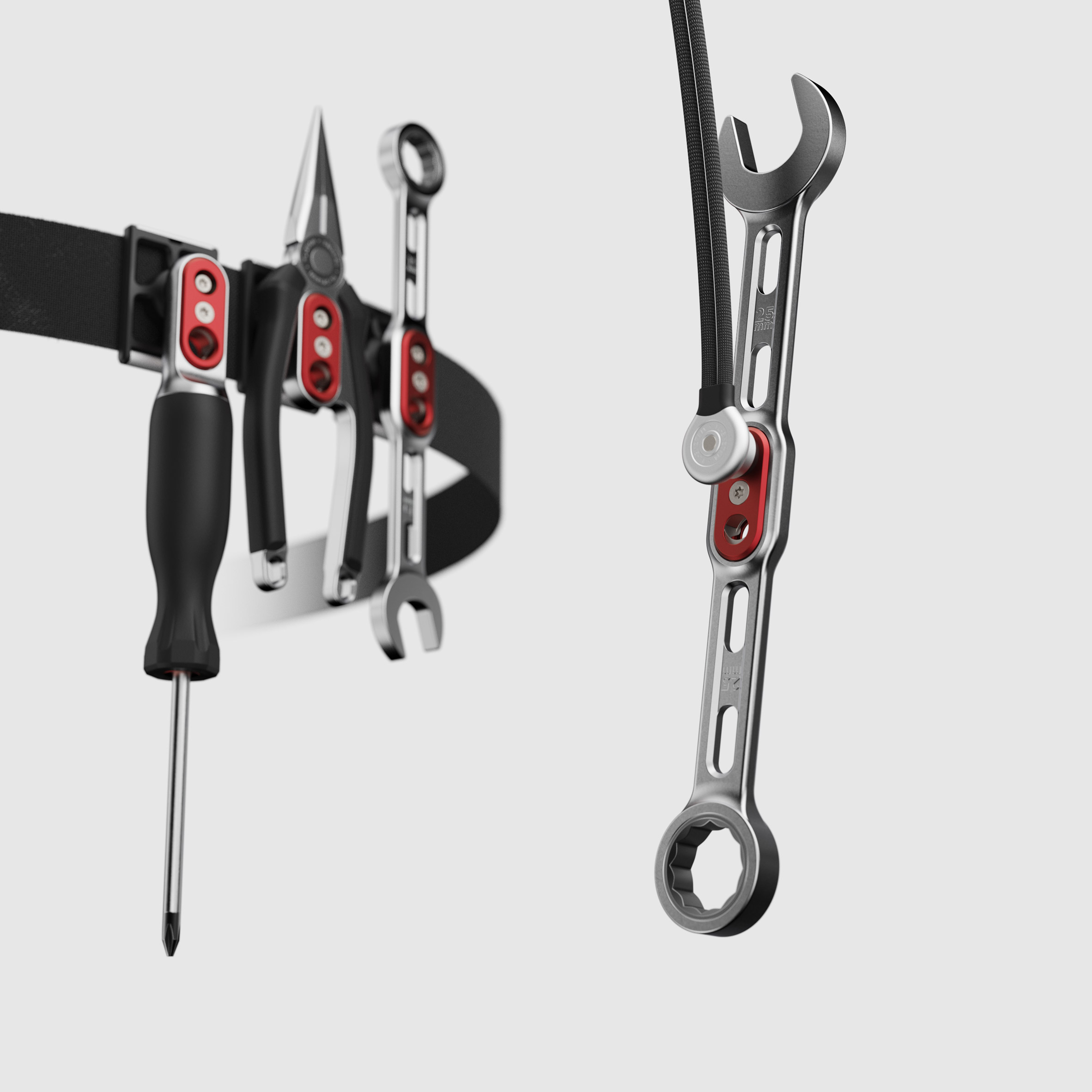 Tethering tool for climbing with different tools attached