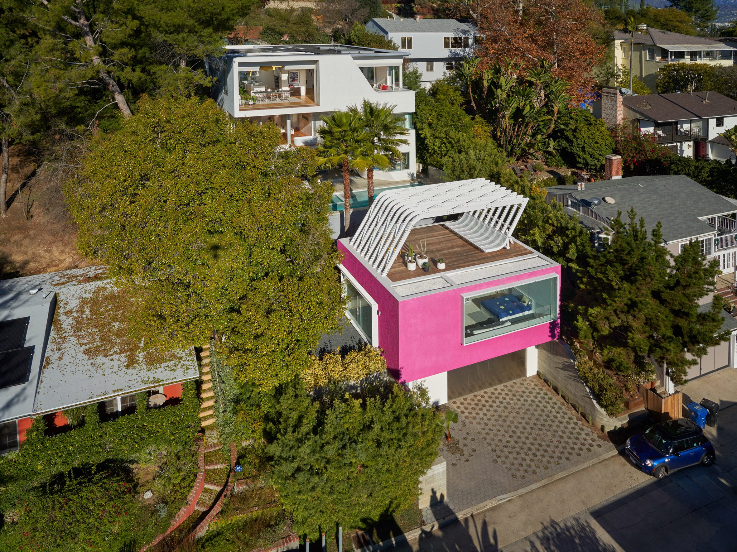 Pink accessory dwelling unit in Los Angeles