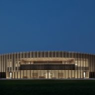 Chicago Park District Headquarters by John Ronan Architects at night