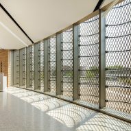 Open-plan office space with aluminium screens