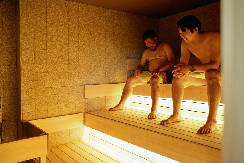 Sauna inside Tokyo bathhouse