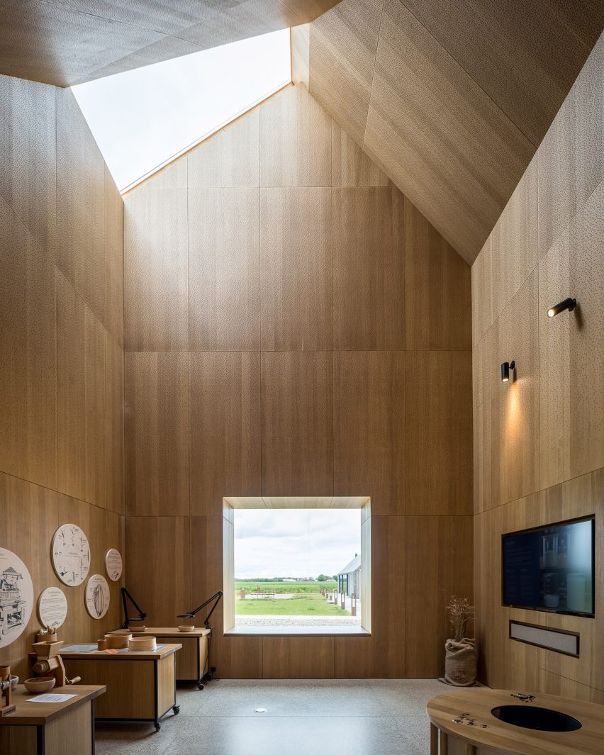 Wood-lined interior of Kornets Hus by Reiulf Ramstad Arkitekter