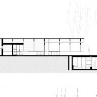 Section drawing of a two level house