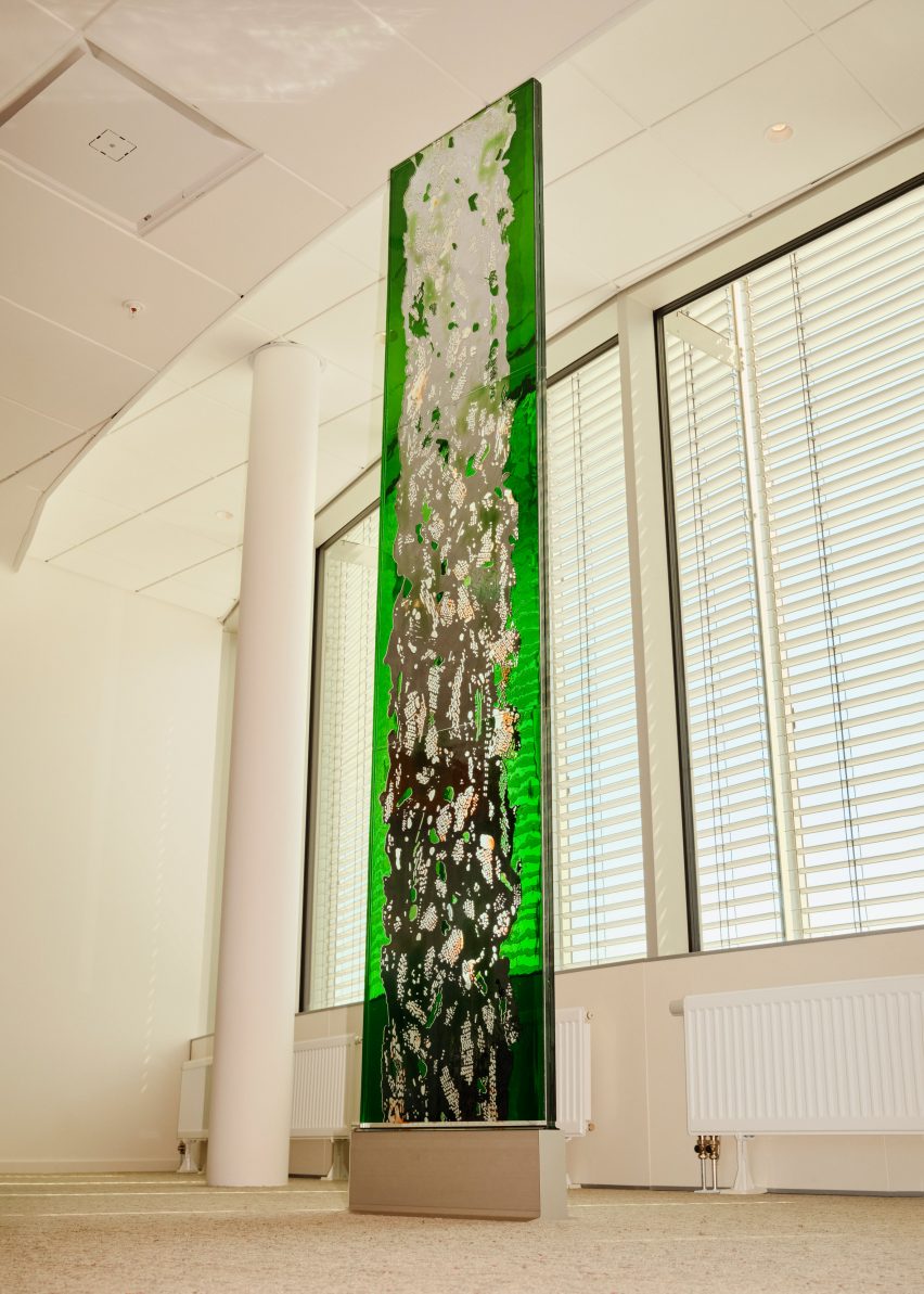 Decorative glass panel at E.ON headquarters
