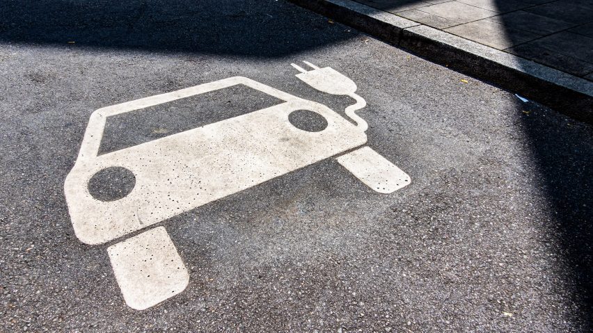 Photo of road sign for EV charging point
