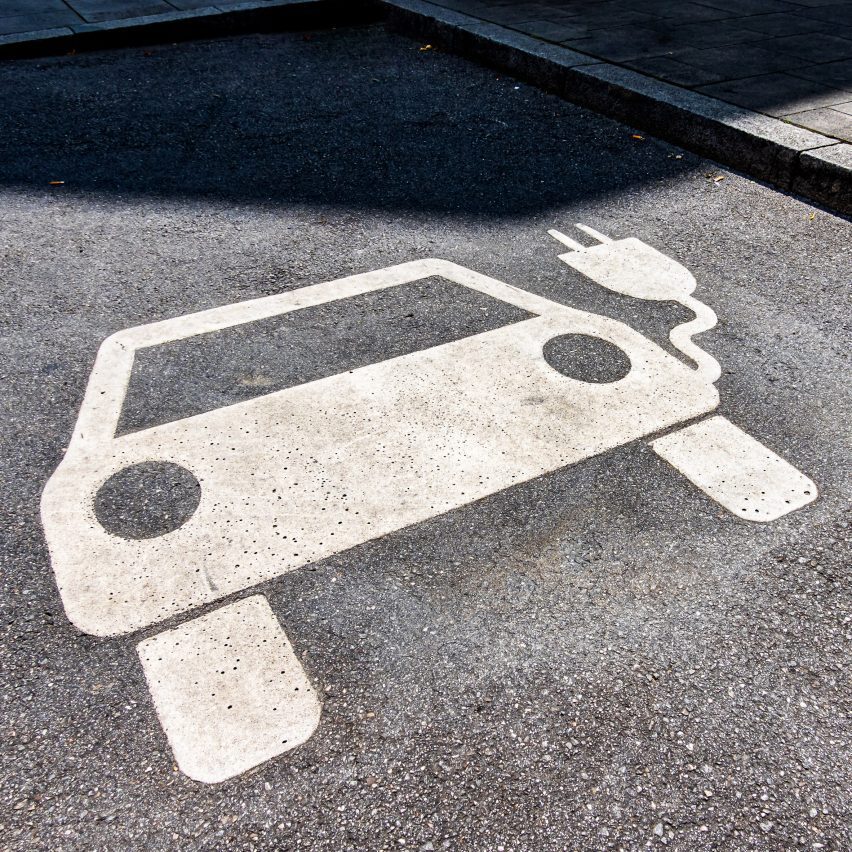 Photo of road sign for EV charging point