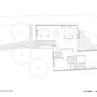 Ground floor plan of a Z-shaped house by O'Neill McVoy Architects