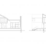 Section drawings of a Z-shaped house by O'Neill McVoy Architects