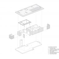 Exploded isometric drawing of The Rambler House by GO'C