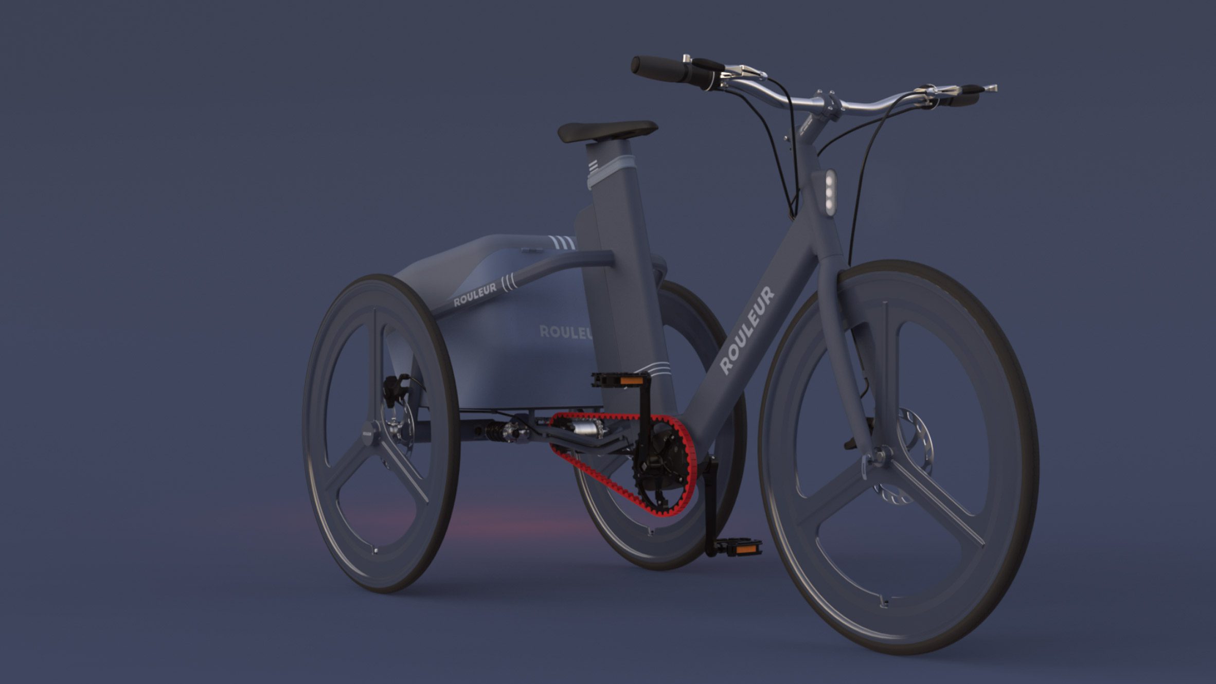 Rendering of an electric tricycle