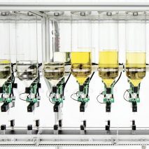 Photo of fragrance bottles in machines