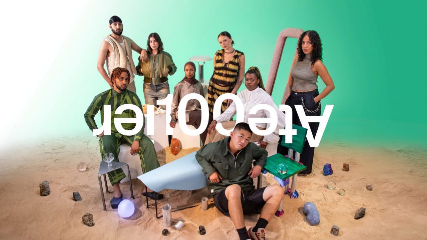 Photo of designers with the Atelier100 logo