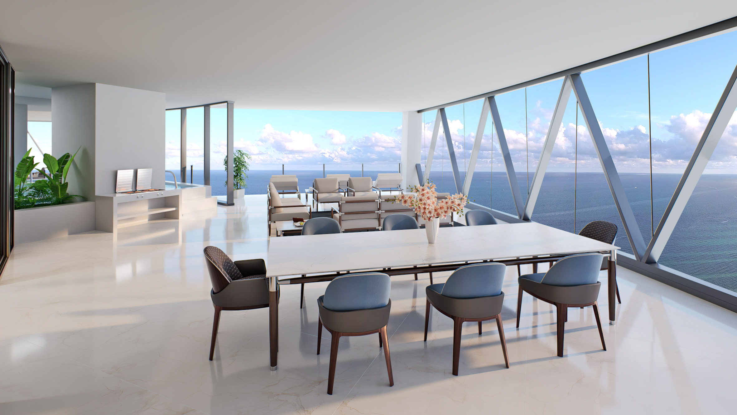 Inside the Bentley Residences tower