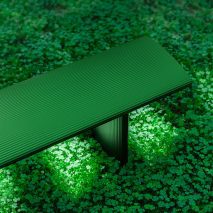 Photo of green aluminium bench by Hydro and Lars Beller Fjetland
