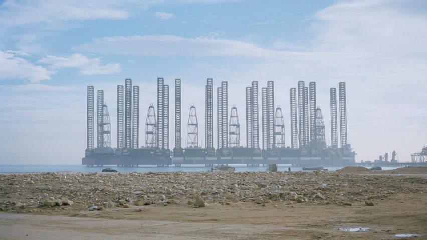 Photo of oil platforms