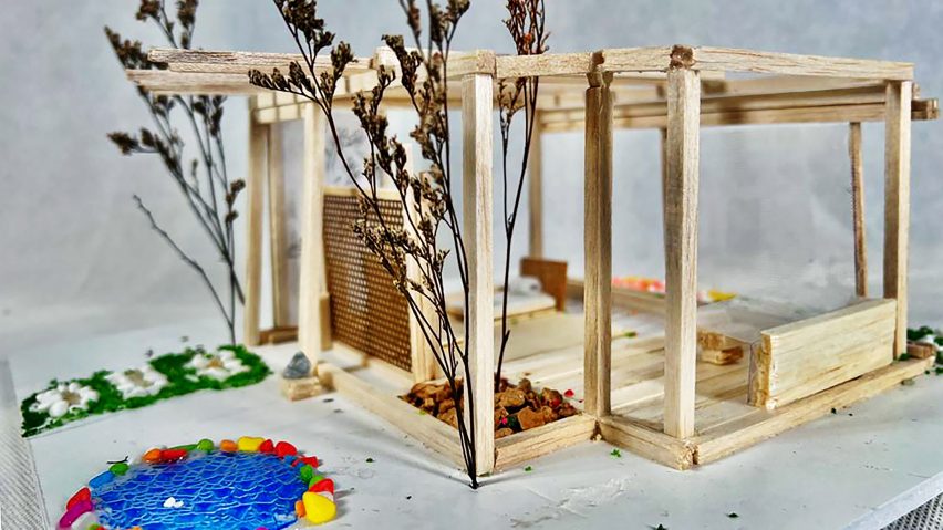 Photo of a model of a painting studio