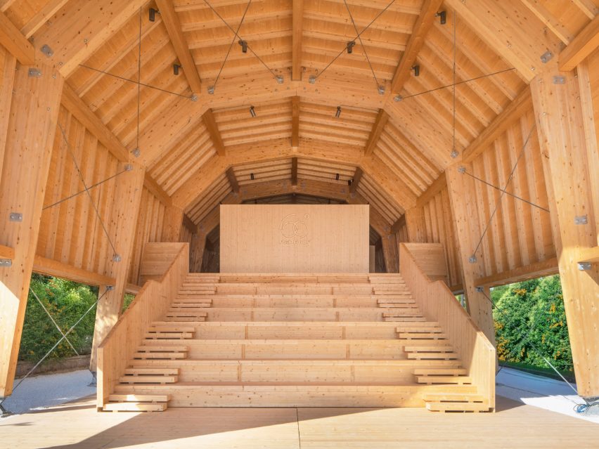 The Pedrali Pavilion made from wood