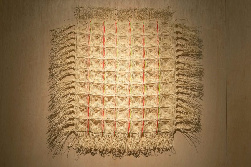 Woven panel by Tiffany Loy