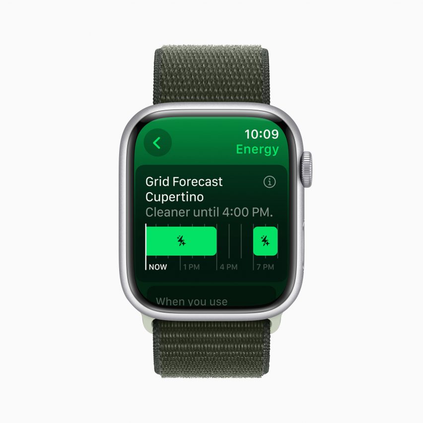 Apple Watch with grid forecast app