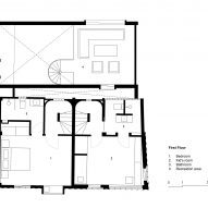 First floor plan of a housing scheme in Cambodia by Bloom Architecture