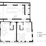 Ground floor plan of a housing scheme in Cambodia by Bloom Architecture