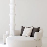 White armchair in white room
