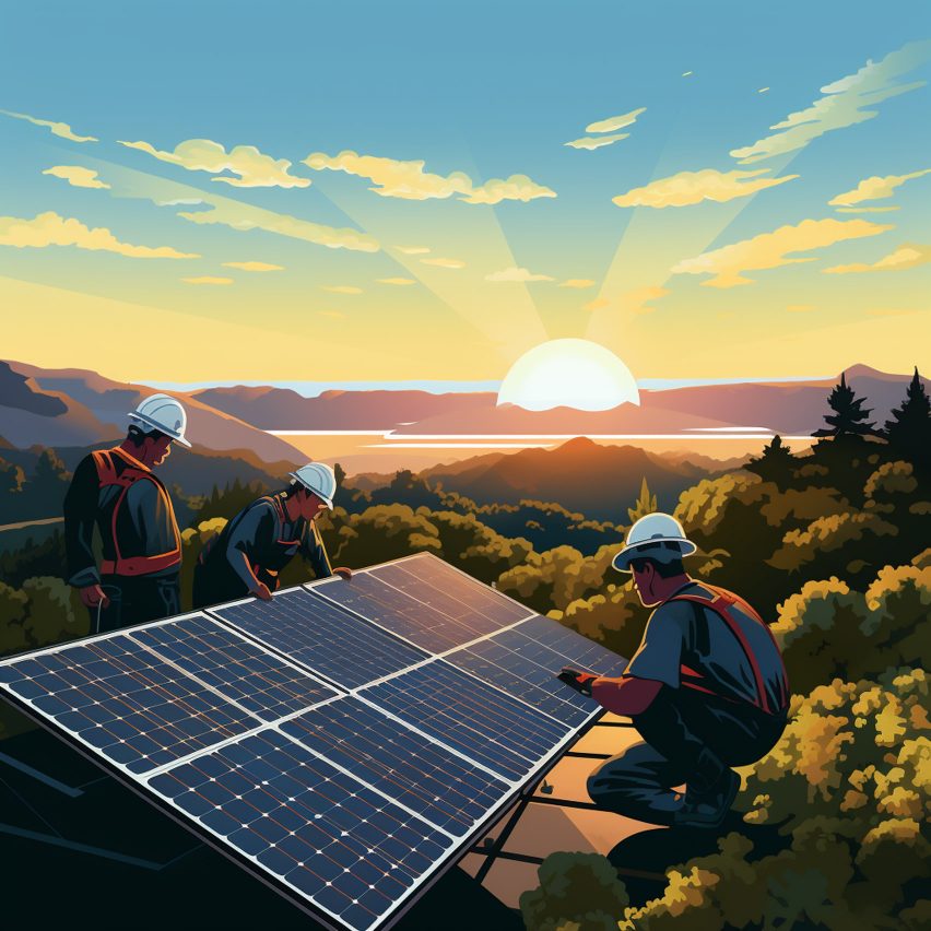 Illustration of solar panel installation in Solano county