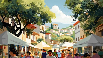 Illustration of Solano county city California Forever by Flannery Associates