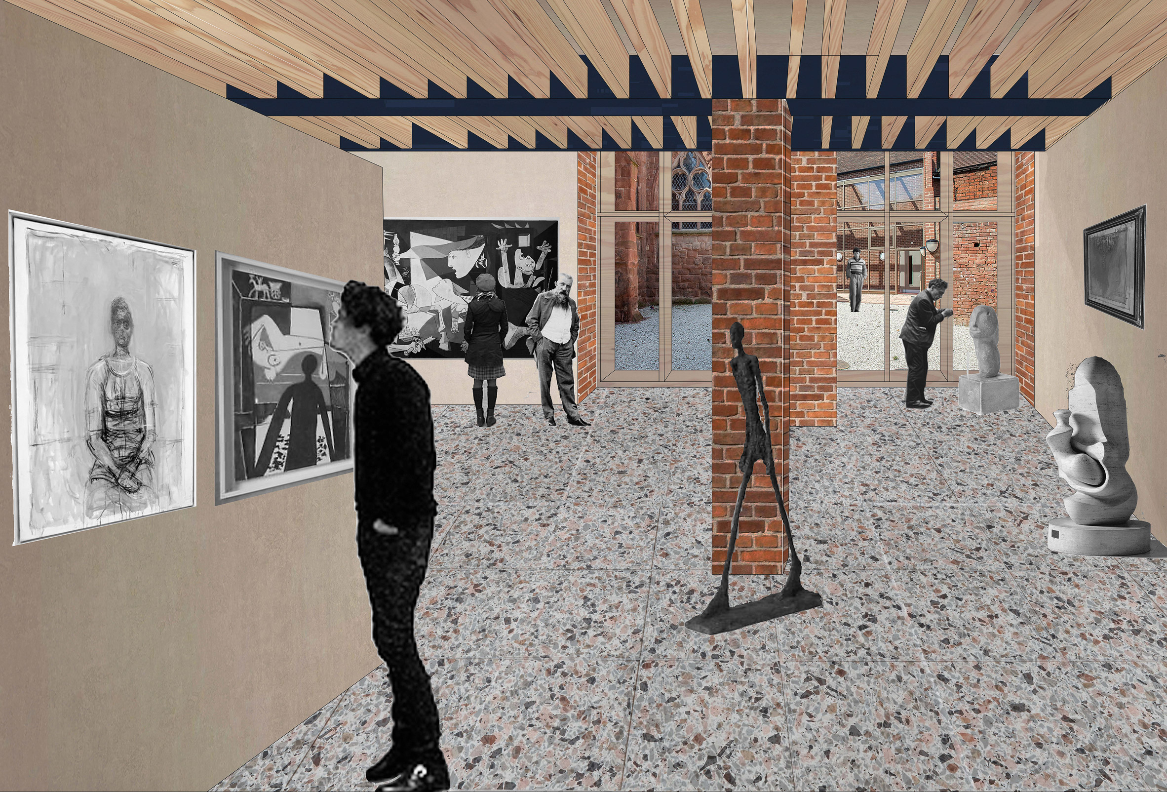 Visualisation of a gallery interior