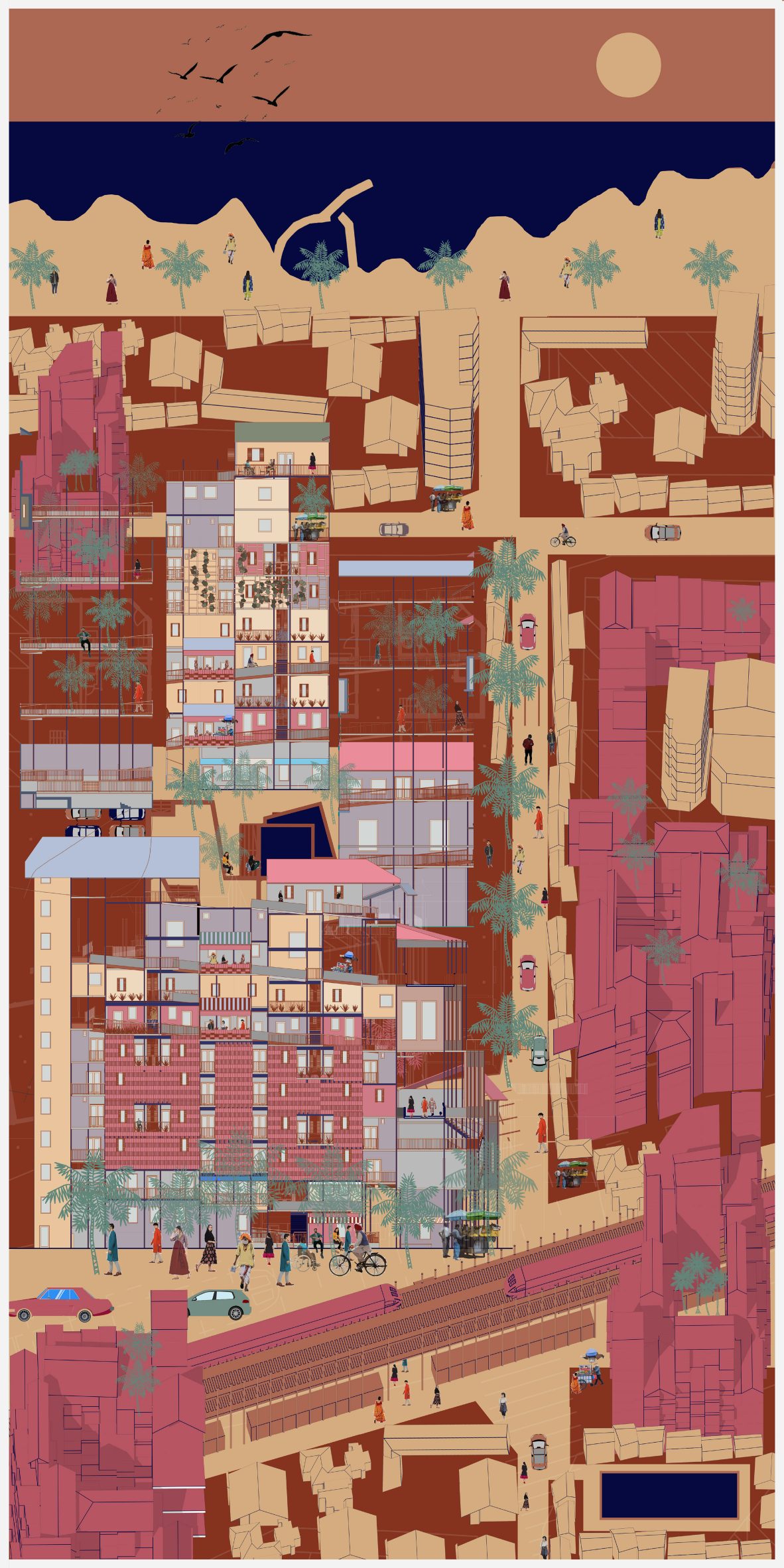 Illustration of urban housing scheme