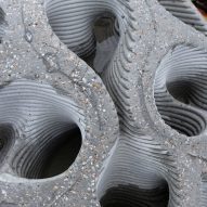 Oyster shells are blended in concrete for the manufacture of Erosion Mitigation Units