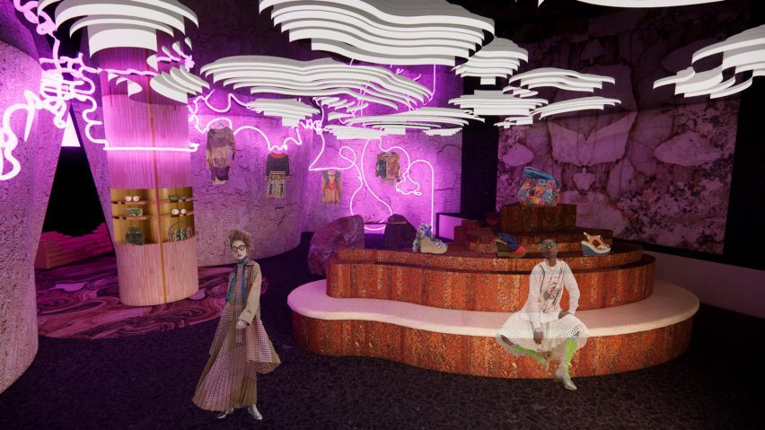 Visualisation of the interior of a flagship store for Tsumori Chisato