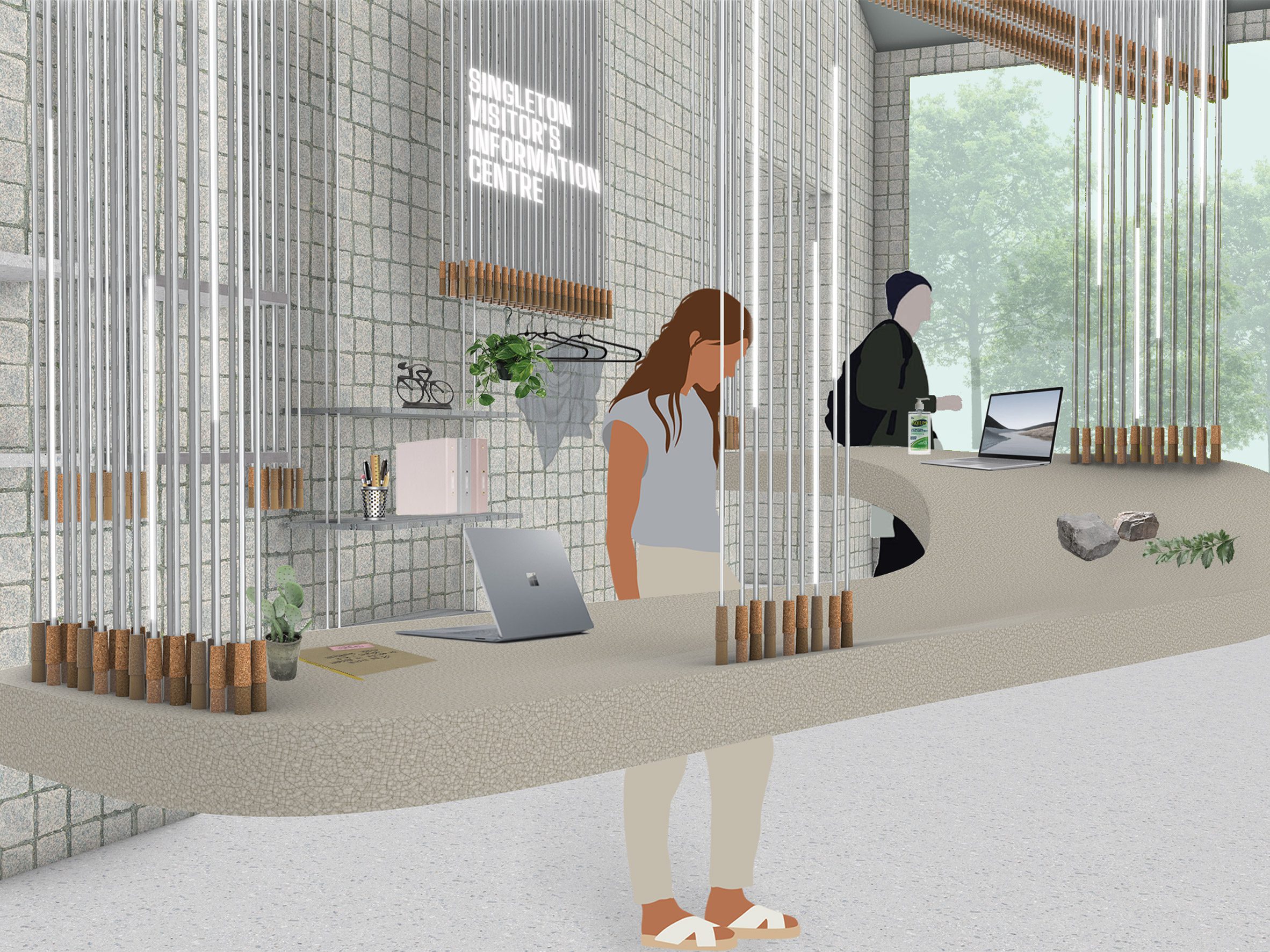 Visualisation of the interior of an information centre in Singleton