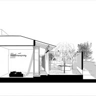 Perspective section drawings of Introverse house by Core Design Workshop