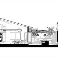Perspective section drawings of Introverse house by Core Design Workshop