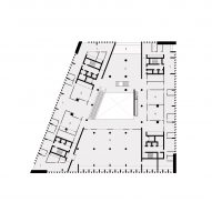 Fourth floor plan of UCL East Marshgate by Stanton Williams