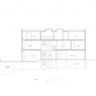 Section drawing of Fohlenweg by O'Sullivan Skoufoglou Architects